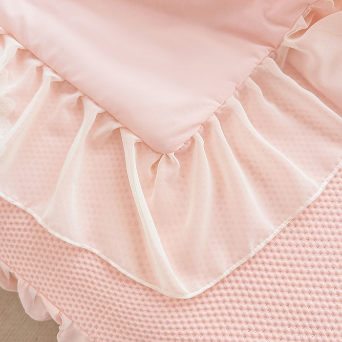 91家纺网 家纺一手货源 找家纺 （总）好儿喜家纺 2025新款春意浓系列床裙凉席四件套