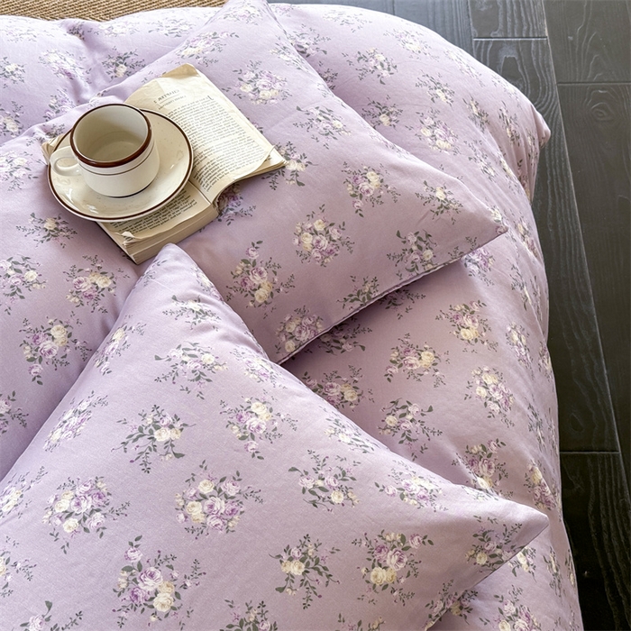 91家纺网 家纺一手货源 找家纺 （总）窝米 2025春季新品全棉双层纱油画风花卉四件套系列（梦境花园、花研巧语）