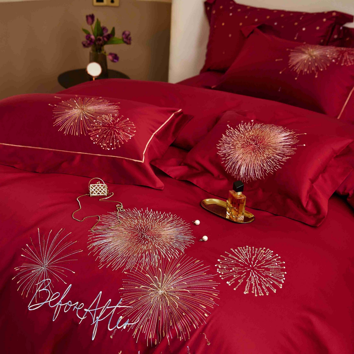 91家纺网 家纺一手货源 找家纺 涞澳家纺 2025新款婚庆款四件套 绚烂永恒