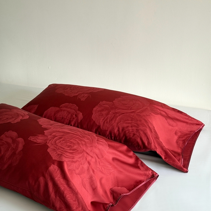 91家纺网 家纺一手货源 找家纺 鹿班家居 2025新款100S长绒棉提花单品枕套（第二组）【标准会员-2元】 单品枕套-十里红妆