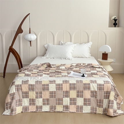 久典家居 2025新款全棉有氧双层纱夏被 花田