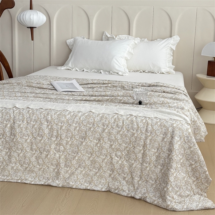 91家纺网 家纺一手货源 找家纺 久典家居 2025新款全棉有氧双层纱夏被 初春