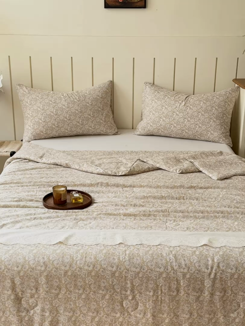 91家纺网 家纺一手货源 找家纺 久典家居 2025新款全棉有氧双层纱夏被 初春