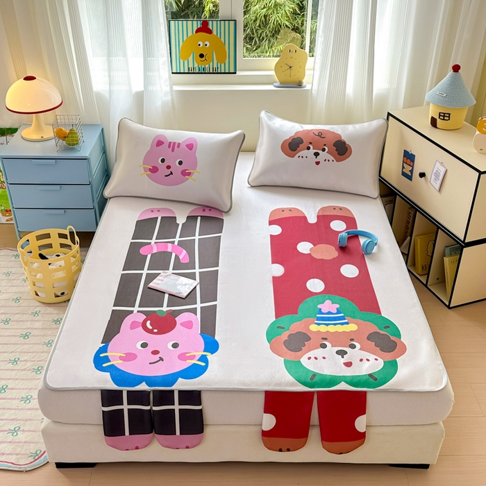 91家纺网 家纺一手货源 找家纺 （总）一霖家纺 2025新款大版300D冰藤席席子凉席三件套