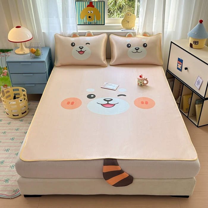 91家纺网 家纺一手货源 找家纺 （总）一霖家纺 2025新款大版300D冰藤席席子凉席三件套