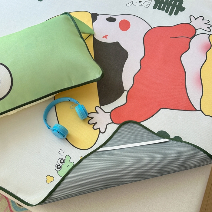 91家纺网 家纺一手货源 找家纺 一霖家纺 2025新款大版300D冰藤席席子凉席三件套 调皮的新新