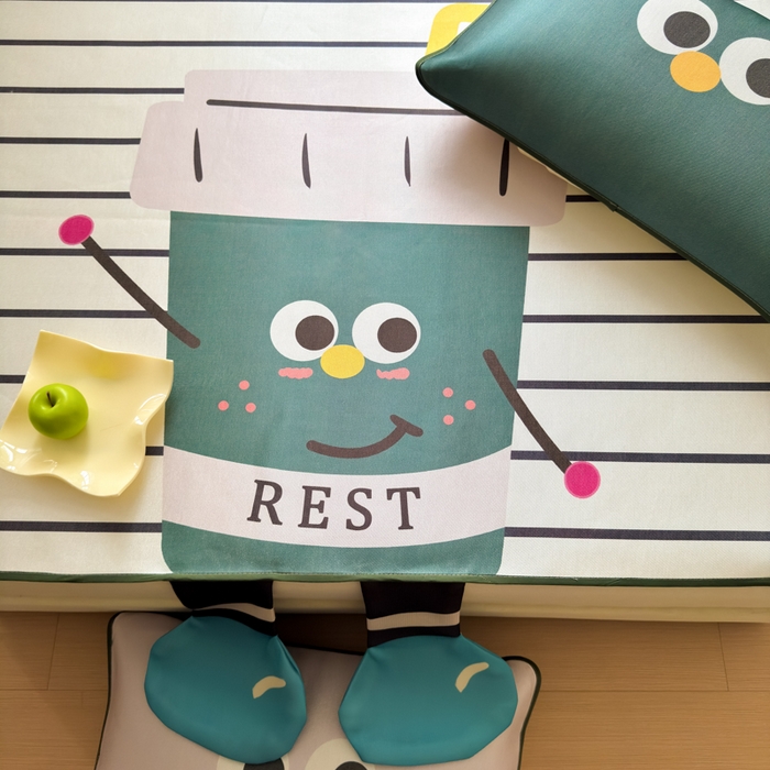 91家纺网 家纺一手货源 找家纺 一霖家纺 2025新款大版300D冰藤席席子凉席三件套 可口可乐