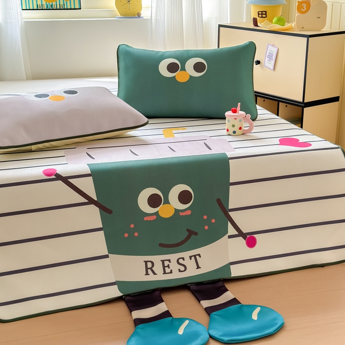 91家纺网 家纺一手货源 找家纺 一霖家纺 2025新款大版300D冰藤席席子凉席三件套 可口可乐