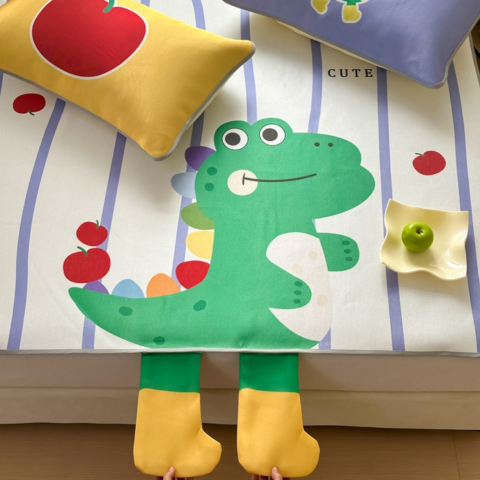 91家纺网 家纺一手货源 找家纺 一霖家纺 2025新款大版300D冰藤席席子凉席三件套 快乐小龙