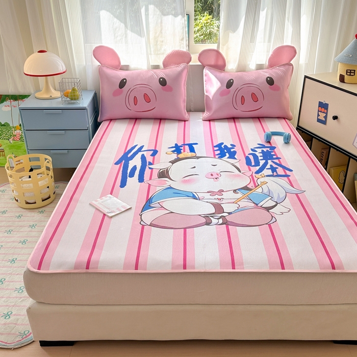 91家纺网 家纺一手货源 找家纺 一霖家纺 2025新款大版300D冰藤席席子凉席三件套 你打我噻