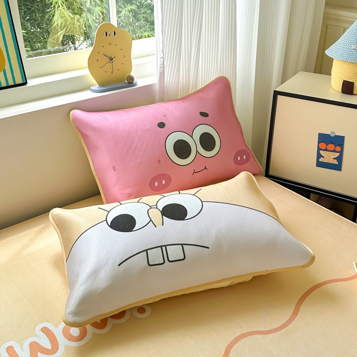 91家纺网 家纺一手货源 找家纺 一霖家纺 2025新款大版300D冰藤席席子凉席三件套 笑脸海宝