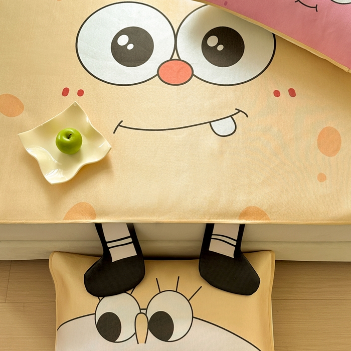 91家纺网 家纺一手货源 找家纺 一霖家纺 2025新款大版300D冰藤席席子凉席三件套 笑脸海宝