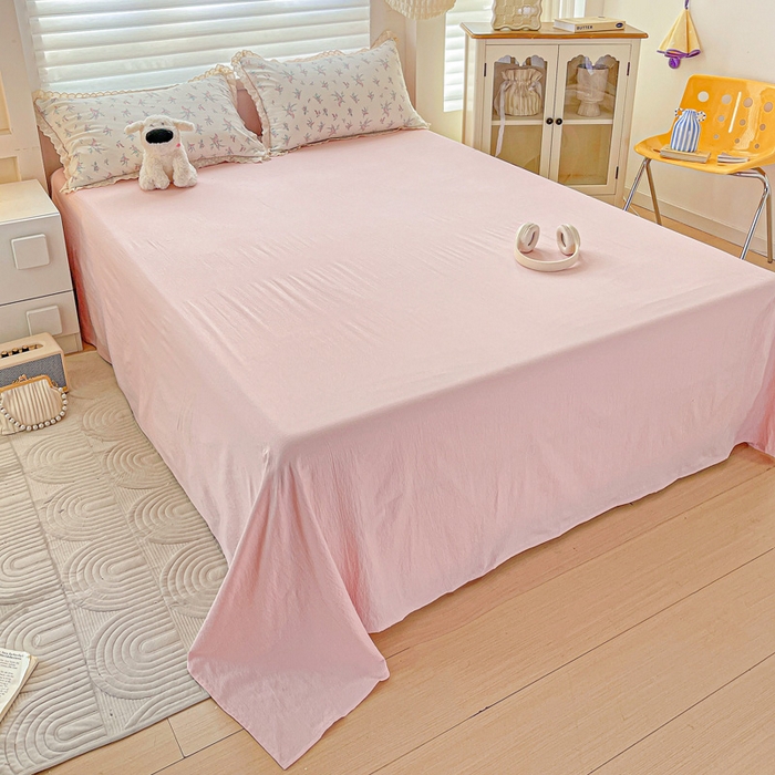 91家纺网 家纺一手货源 找家纺 金梦拉家纺 2025新款提花纱布皱皱纱四件套（全棉镂空花边款） 镂空花边-惠心