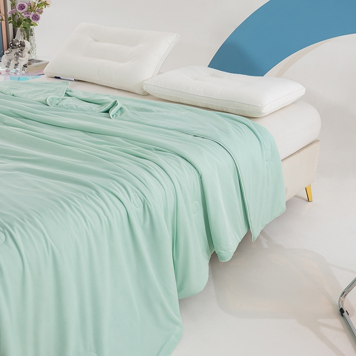 91家纺网 家纺一手货源 找家纺 （总）世爵2025新款氨纶纯色凉感丝夏被被子被芯变凉空调被