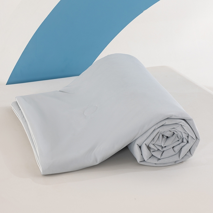 91家纺网 家纺一手货源 找家纺 世爵2025新款氨纶纯色凉感丝夏被被子被芯变凉空调被 高级灰