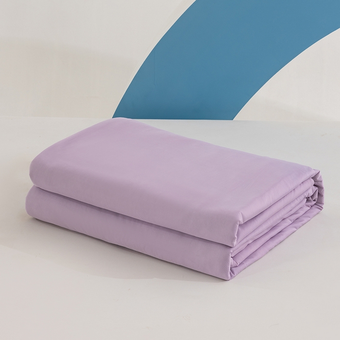 91家纺网 家纺一手货源 找家纺 世爵2025新款氨纶纯色凉感丝夏被被子被芯变凉空调被 梦幻紫拼灰