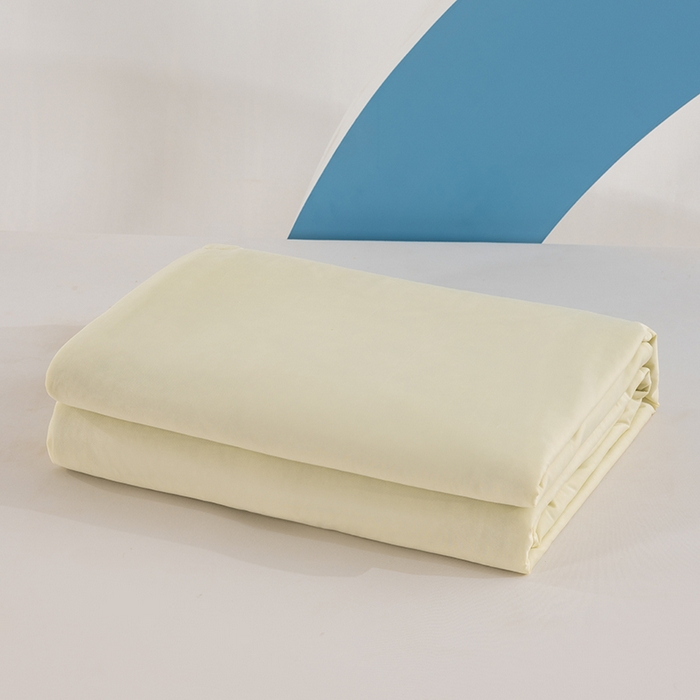 91家纺网 家纺一手货源 找家纺 世爵2025新款氨纶纯色凉感丝夏被被子被芯变凉空调被 柠檬黄拼灰