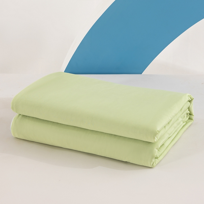 91家纺网 家纺一手货源 找家纺 世爵2025新款氨纶纯色凉感丝夏被被子被芯变凉空调被 糖果绿拼灰