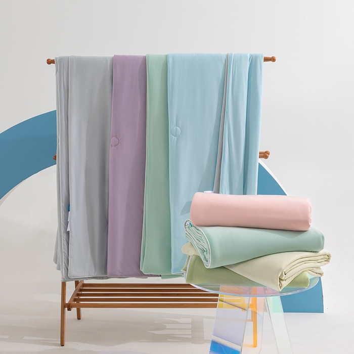 91家纺网 家纺一手货源 找家纺 世爵2025新款氨纶纯色凉感丝夏被被子被芯变凉空调被 组合图片