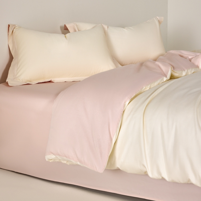 91家纺网 家纺一手货源 找家纺 （总）丞音家纺 2025新款A类纯色高档礼盒包装双股高支蜜贡缎100s长绒棉四件套纯棉被套床单