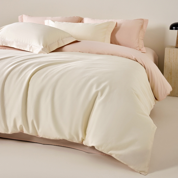 91家纺网 家纺一手货源 找家纺 （总）丞音家纺 2025新款A类纯色高档礼盒包装双股高支蜜贡缎100s长绒棉四件套纯棉被套床单