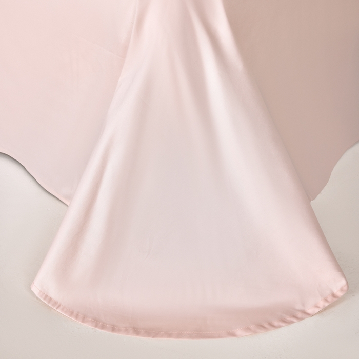 91家纺网 家纺一手货源 找家纺 丞音家纺 2025新款A类纯色高档礼盒包装双股高支蜜贡缎100s长绒棉四件套纯棉被套床单 洛克-白拼粉