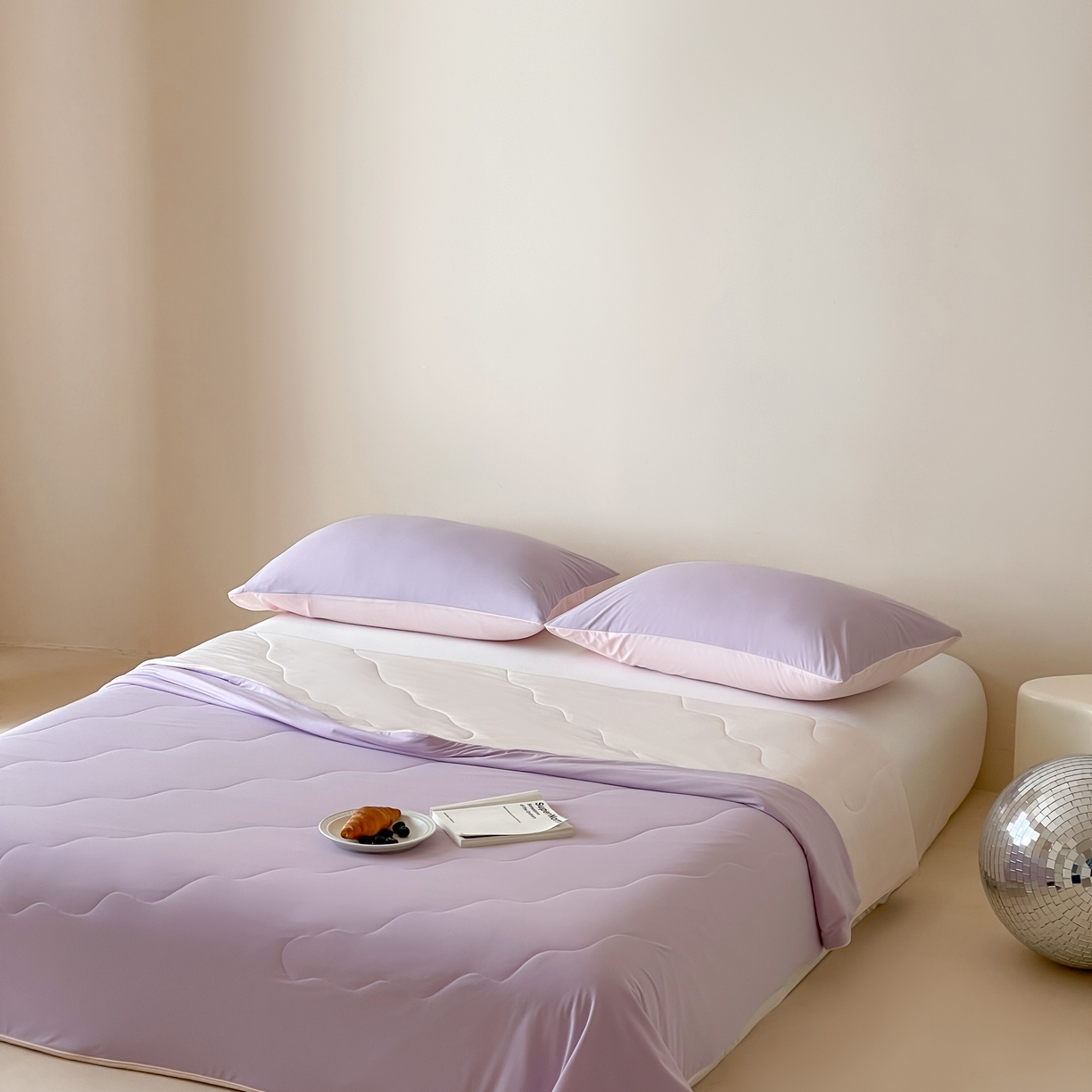 91家纺网 家纺一手货源 找家纺 觅糖家纺 2025春夏新款亲肤纯色雪糕夏被夏凉被空调被 绝绝紫