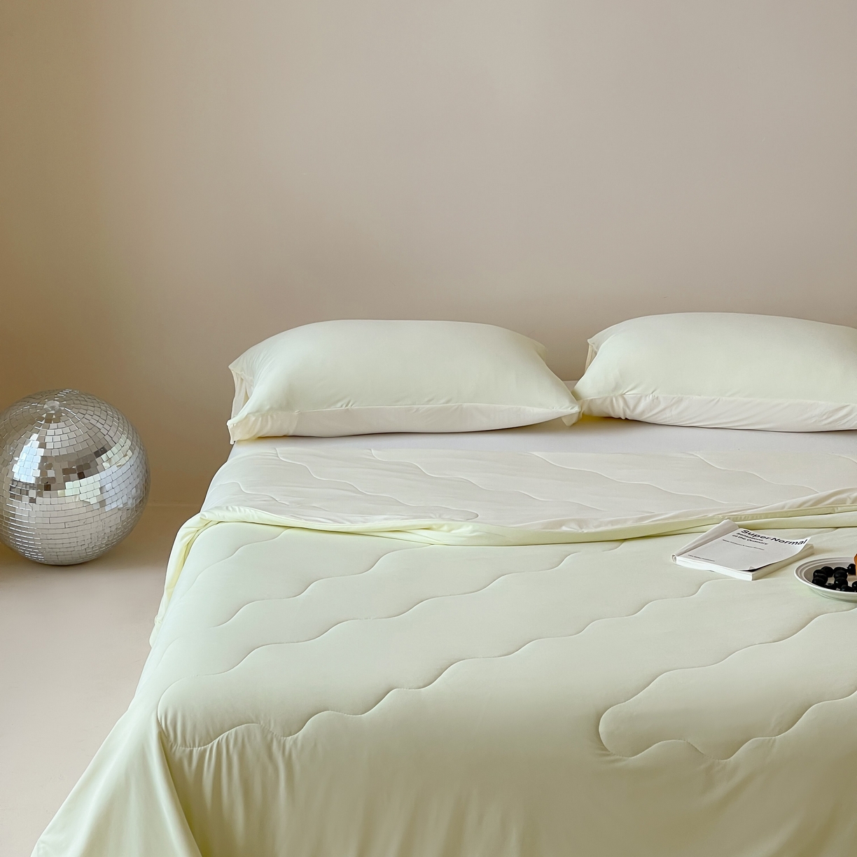 91家纺网 家纺一手货源 找家纺 觅糖家纺 2025春夏新款亲肤纯色雪糕夏被夏凉被空调被 奶豆绿