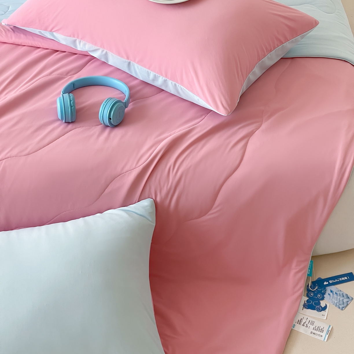91家纺网 家纺一手货源 找家纺 觅糖家纺 2025春夏新款亲肤纯色雪糕夏被夏凉被空调被 蔷薇粉