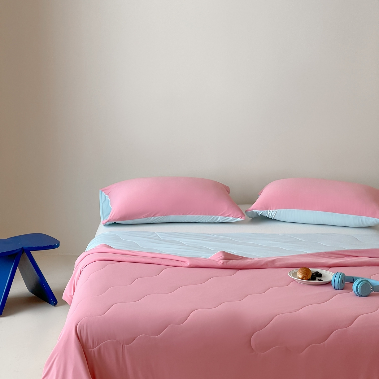 91家纺网 家纺一手货源 找家纺 觅糖家纺 2025春夏新款亲肤纯色雪糕夏被夏凉被空调被 蔷薇粉