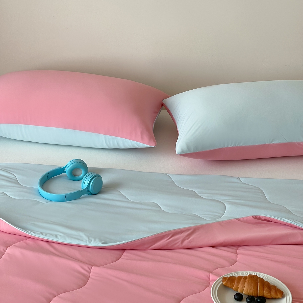 91家纺网 家纺一手货源 找家纺 觅糖家纺 2025春夏新款亲肤纯色雪糕夏被夏凉被空调被 蔷薇粉