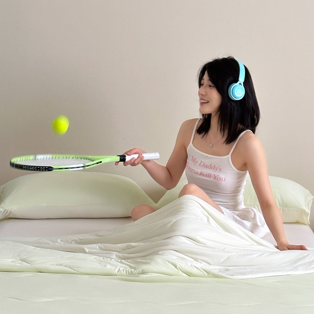 91家纺网 家纺一手货源 找家纺 觅糖家纺 2025春夏新款亲肤纯色雪糕夏被夏凉被空调被 奶豆绿