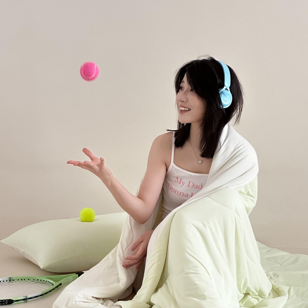 91家纺网 家纺一手货源 找家纺 觅糖家纺 2025春夏新款亲肤纯色雪糕夏被夏凉被空调被 奶豆绿