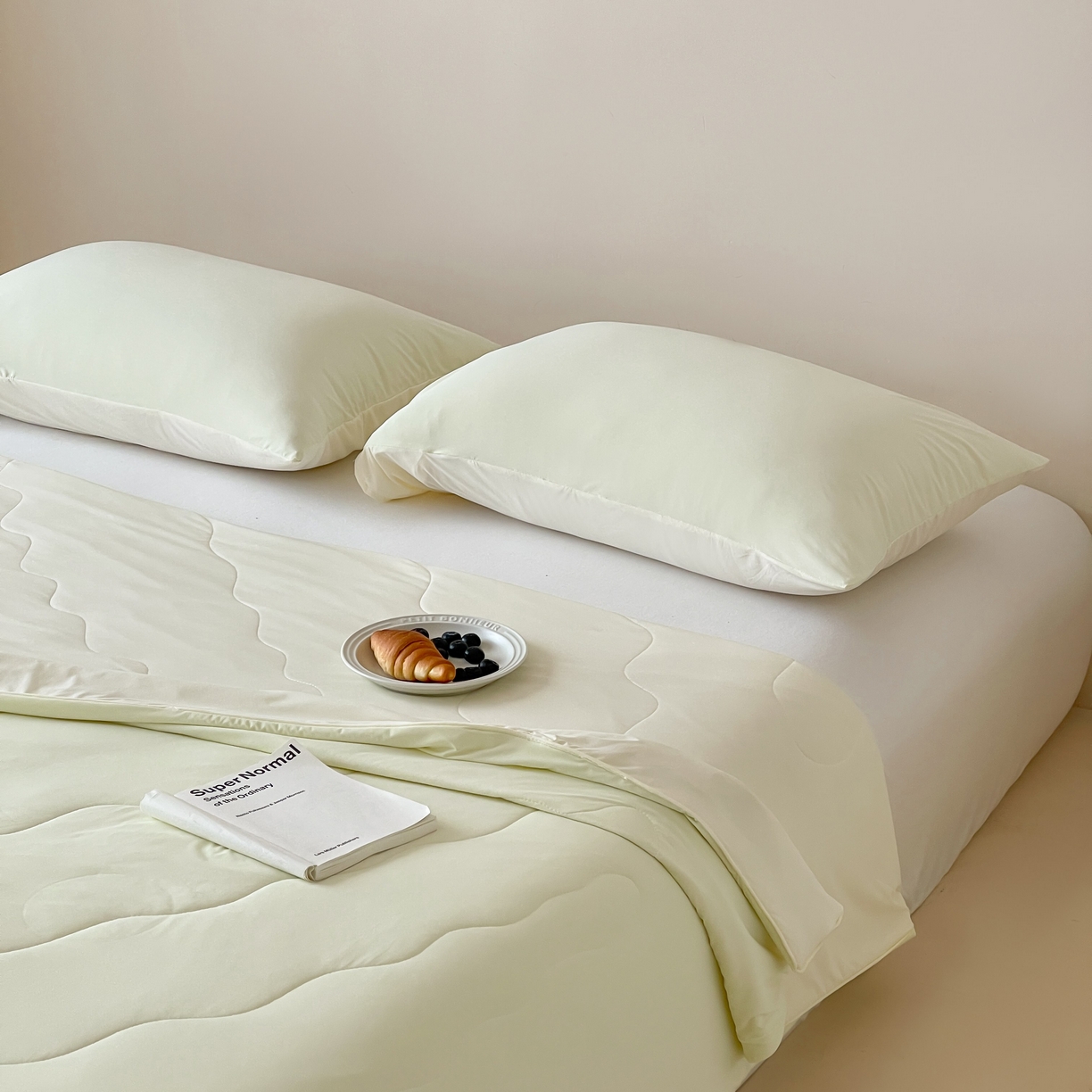 91家纺网 家纺一手货源 找家纺 觅糖家纺 2025春夏新款亲肤纯色雪糕夏被夏凉被空调被 奶豆绿