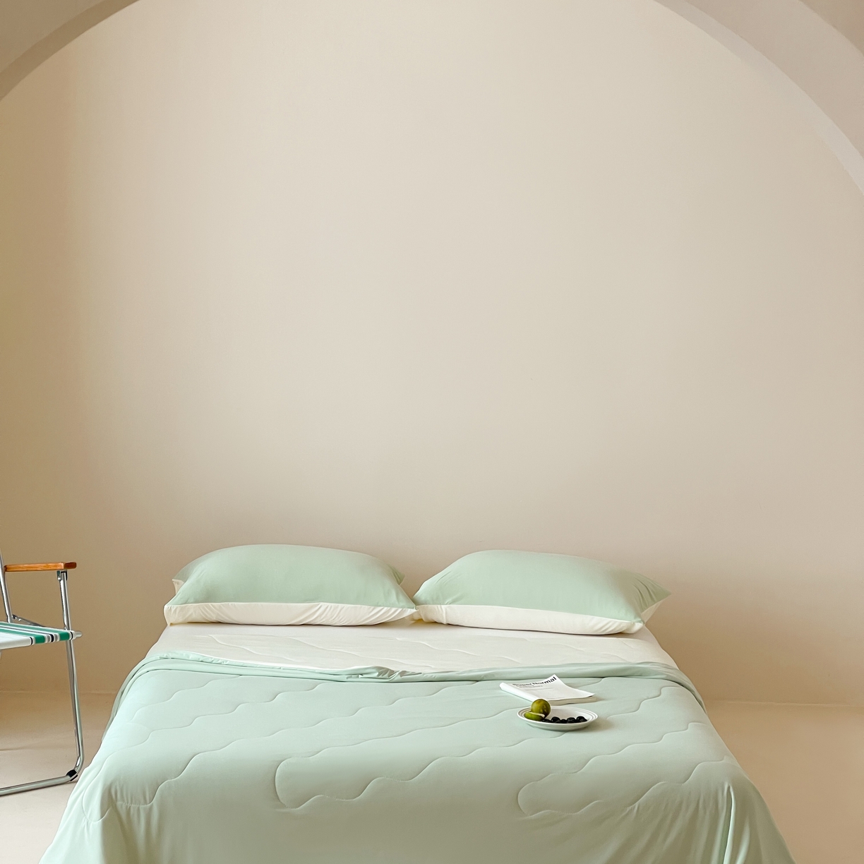 91家纺网 家纺一手货源 找家纺 觅糖家纺 2025春夏新款亲肤纯色雪糕夏被夏凉被空调被 牛油果绿