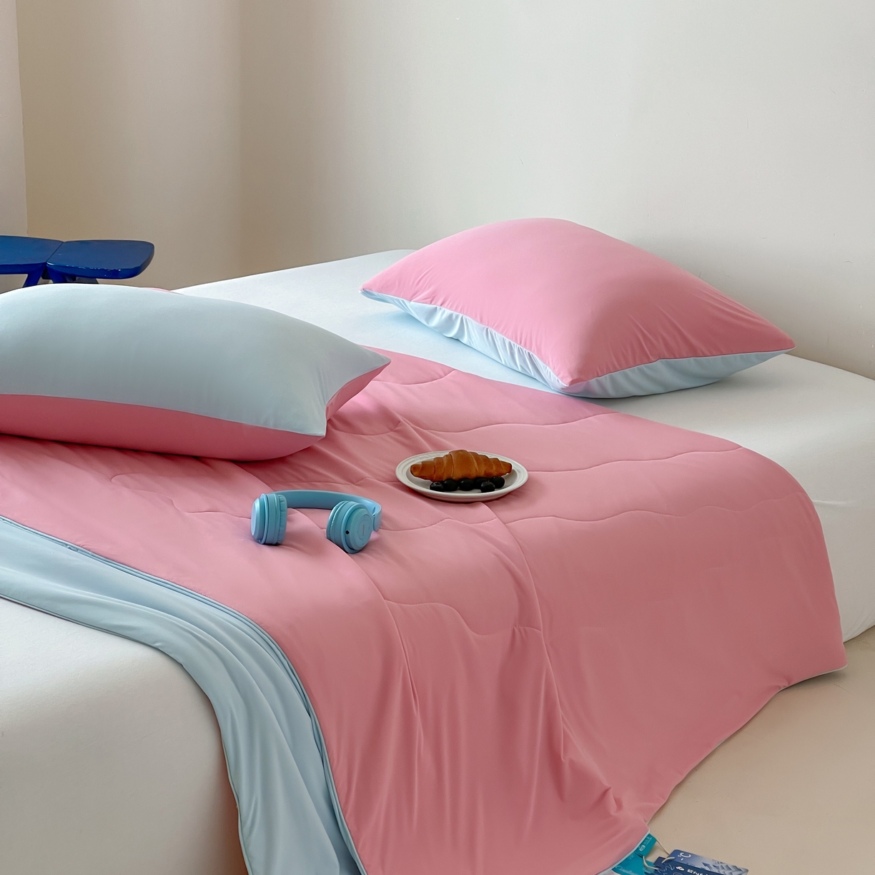 91家纺网 家纺一手货源 找家纺 觅糖家纺 2025春夏新款亲肤纯色雪糕夏被夏凉被空调被 蔷薇粉