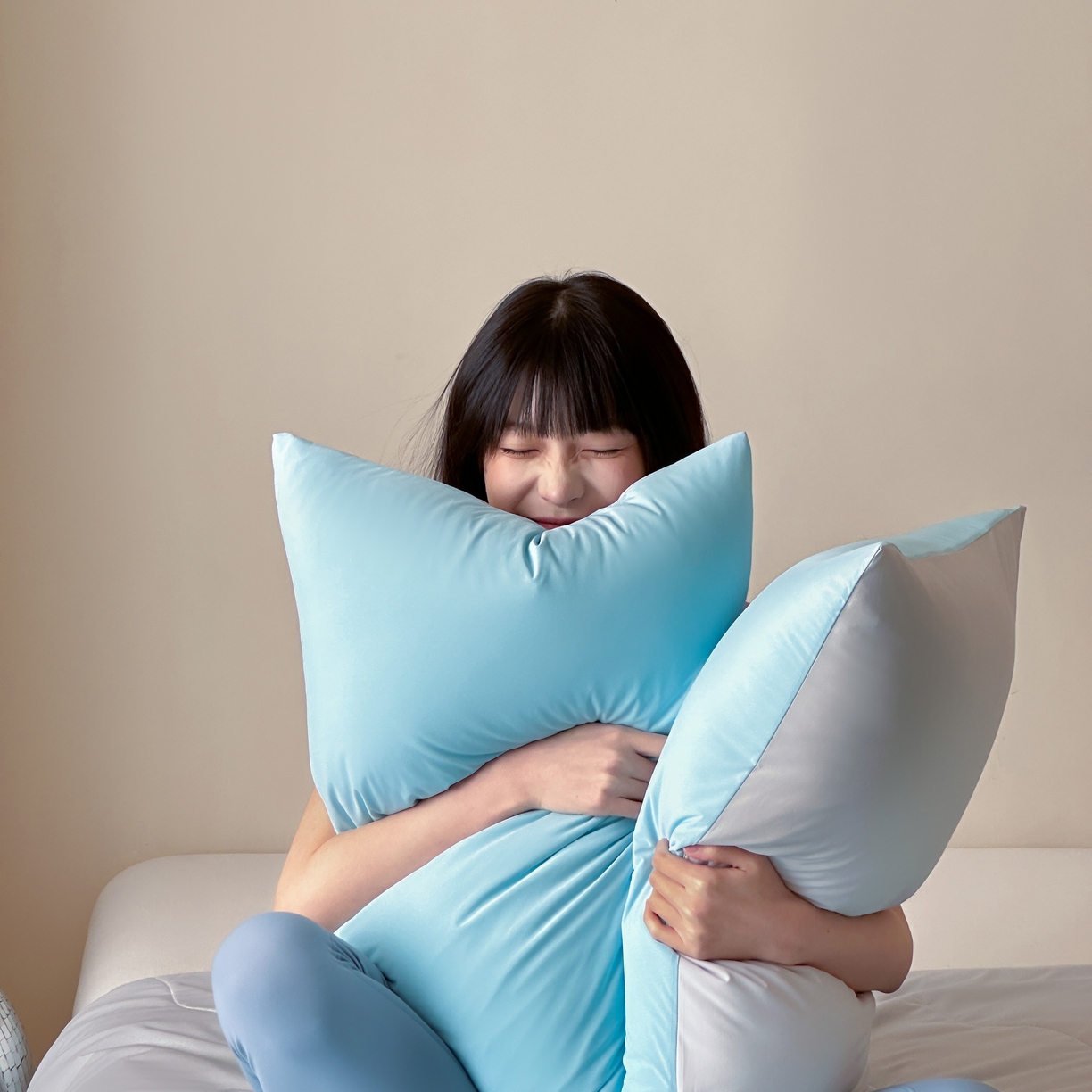 91家纺网 家纺一手货源 找家纺 觅糖家纺 2025春夏新款亲肤纯色雪糕夏被夏凉被空调被 冰川蓝