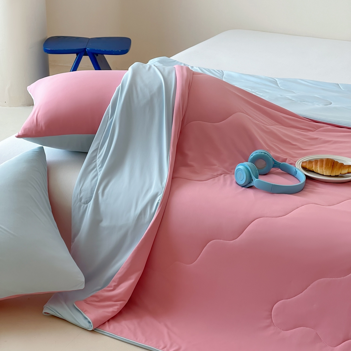 91家纺网 家纺一手货源 找家纺 觅糖家纺 2025春夏新款亲肤纯色雪糕夏被夏凉被空调被 蔷薇粉