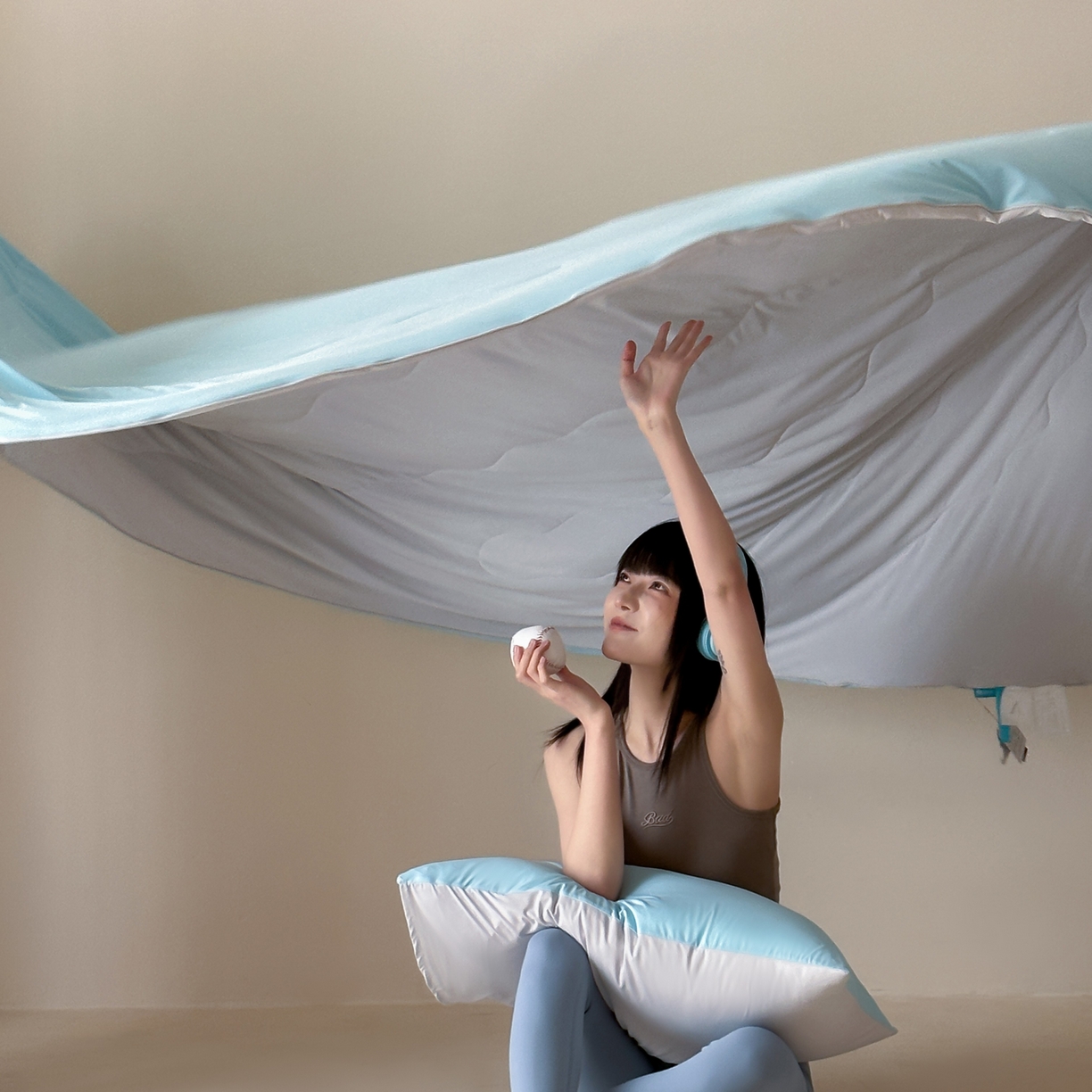 91家纺网 家纺一手货源 找家纺 觅糖家纺 2025春夏新款亲肤纯色雪糕夏被夏凉被空调被 冰川蓝