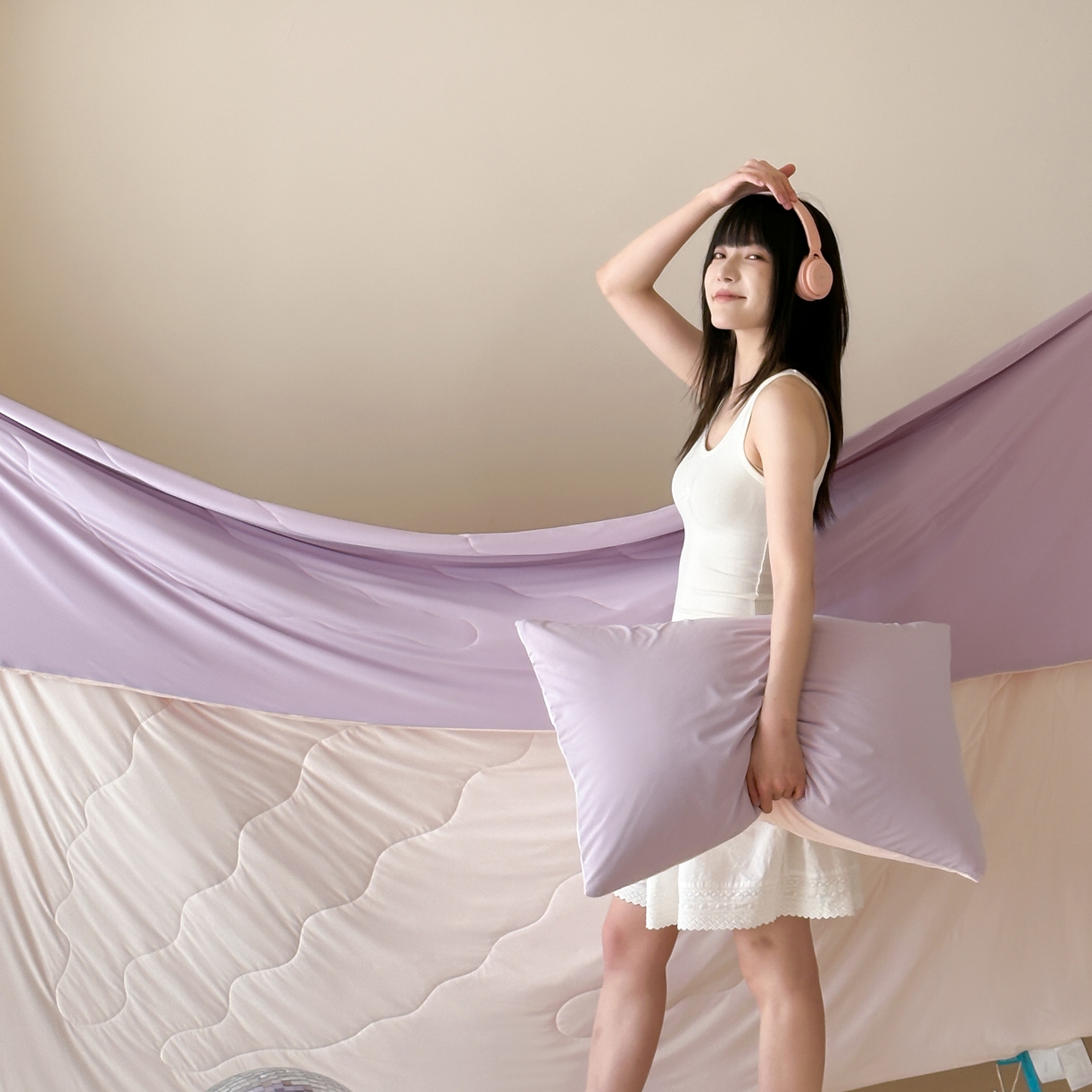 91家纺网 家纺一手货源 找家纺 觅糖家纺 2025春夏新款亲肤纯色雪糕夏被夏凉被空调被 绝绝紫