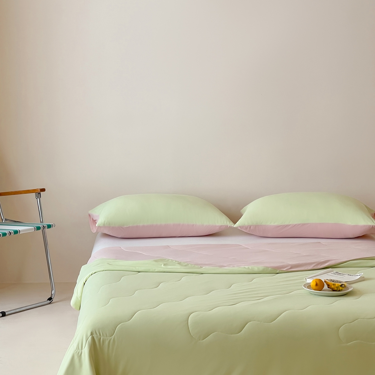 91家纺网 家纺一手货源 找家纺 觅糖家纺 2025春夏新款亲肤纯色雪糕夏被夏凉被空调被 荧光绿