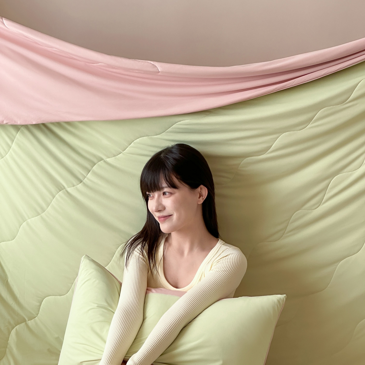 91家纺网 家纺一手货源 找家纺 觅糖家纺 2025春夏新款亲肤纯色雪糕夏被夏凉被空调被 荧光绿