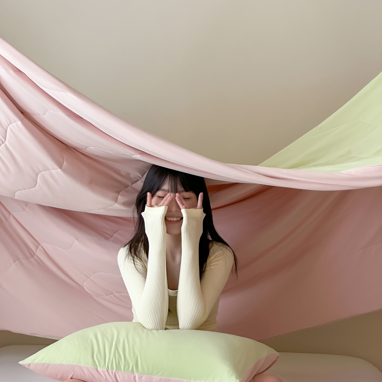 91家纺网 家纺一手货源 找家纺 觅糖家纺 2025春夏新款亲肤纯色雪糕夏被夏凉被空调被 荧光绿