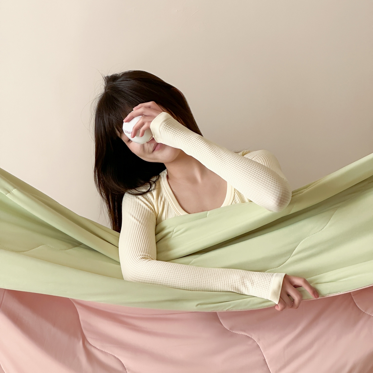 91家纺网 家纺一手货源 找家纺 觅糖家纺 2025春夏新款亲肤纯色雪糕夏被夏凉被空调被 荧光绿