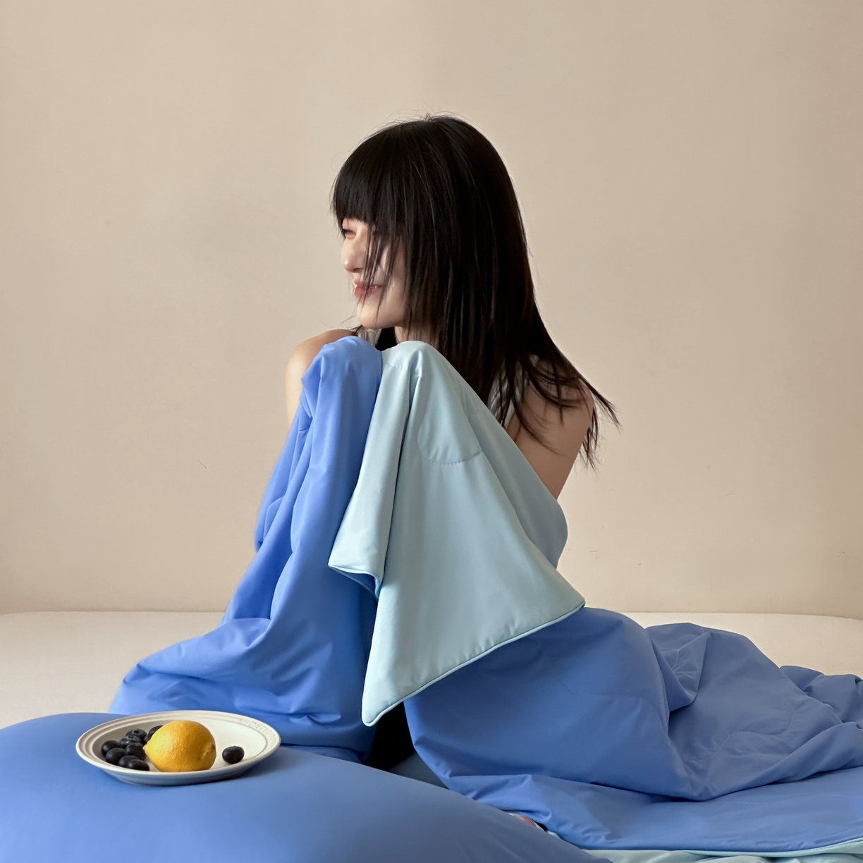 91家纺网 家纺一手货源 找家纺 觅糖家纺 2025春夏新款亲肤纯色雪糕夏被夏凉被空调被 克莱因蓝