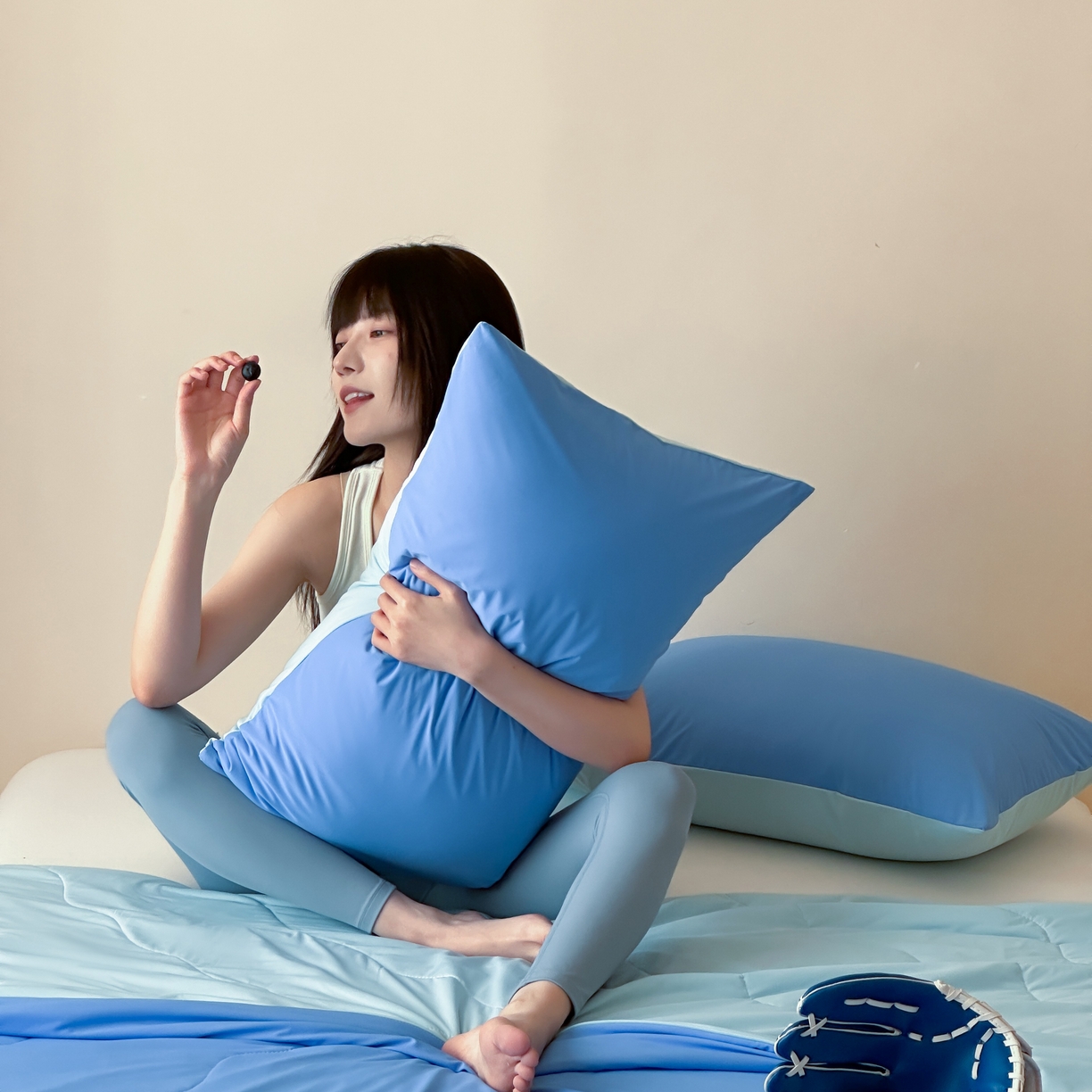 91家纺网 家纺一手货源 找家纺 觅糖家纺 2025春夏新款亲肤纯色雪糕夏被夏凉被空调被 克莱因蓝