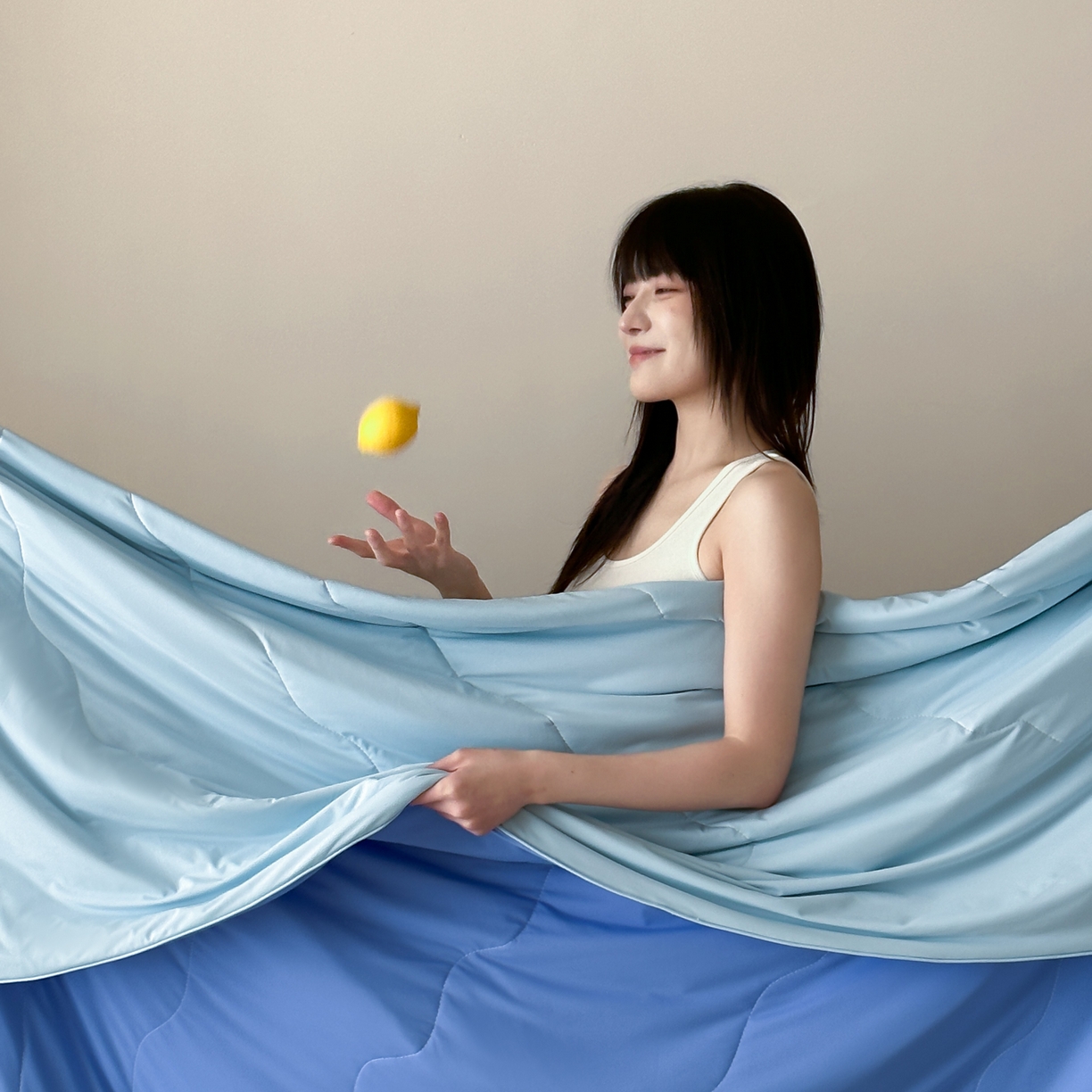 91家纺网 家纺一手货源 找家纺 觅糖家纺 2025春夏新款亲肤纯色雪糕夏被夏凉被空调被 克莱因蓝