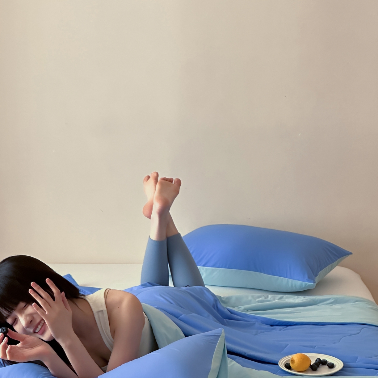 91家纺网 家纺一手货源 找家纺 觅糖家纺 2025春夏新款亲肤纯色雪糕夏被夏凉被空调被 克莱因蓝