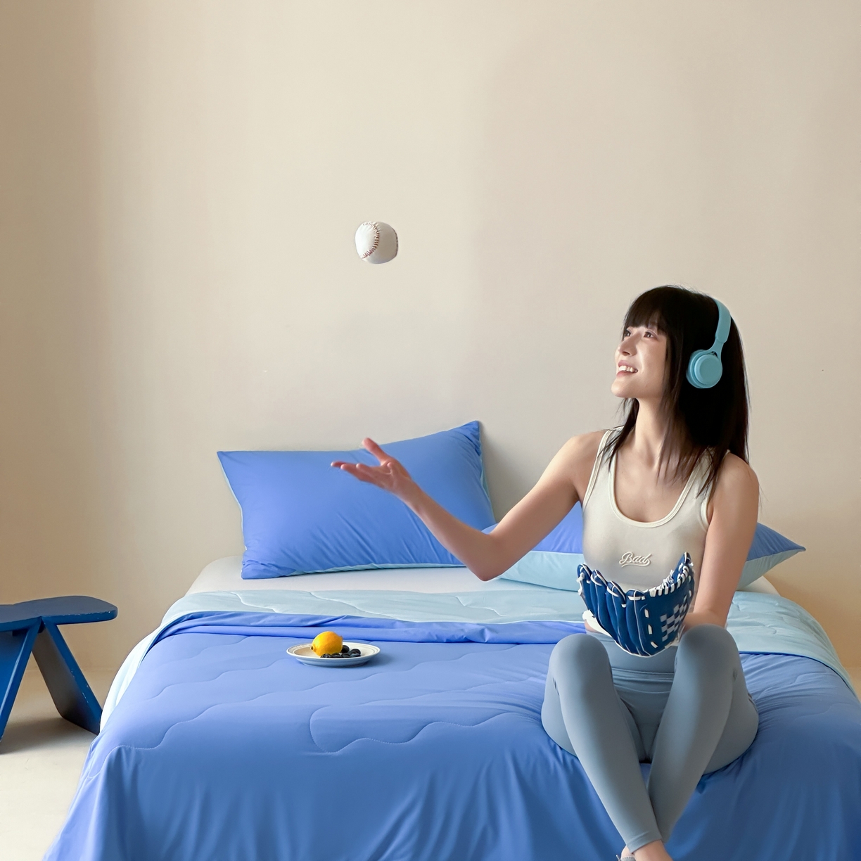 91家纺网 家纺一手货源 找家纺 觅糖家纺 2025春夏新款亲肤纯色雪糕夏被夏凉被空调被 克莱因蓝