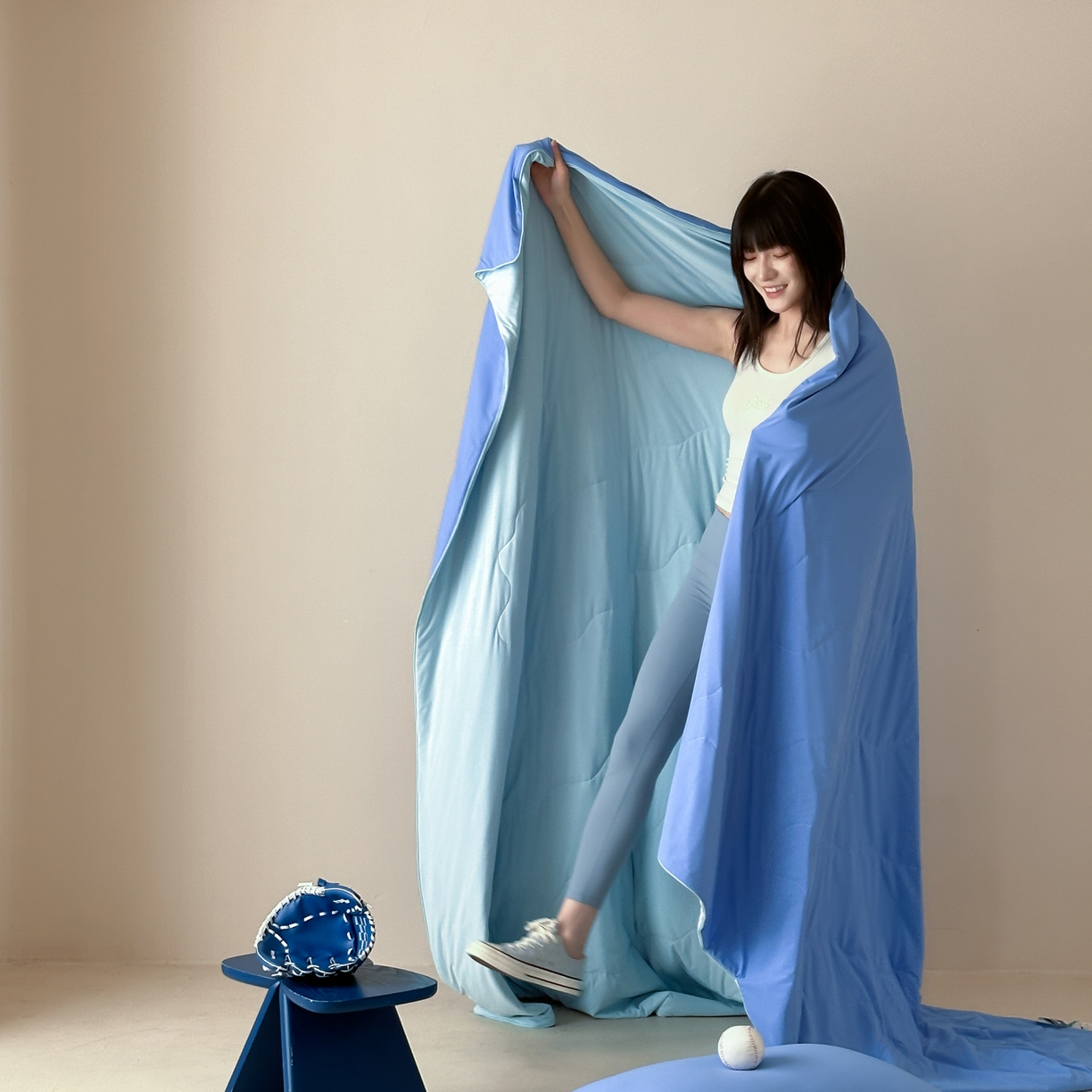 91家纺网 家纺一手货源 找家纺 觅糖家纺 2025春夏新款亲肤纯色雪糕夏被夏凉被空调被 克莱因蓝